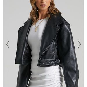 Lioness Staten Leather Jacket in Black -  Size small